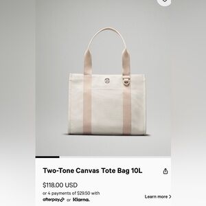 Lululemon canvas tote bag 10L